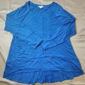 Style &Co Women's Blue Long Sleeve Blouse L